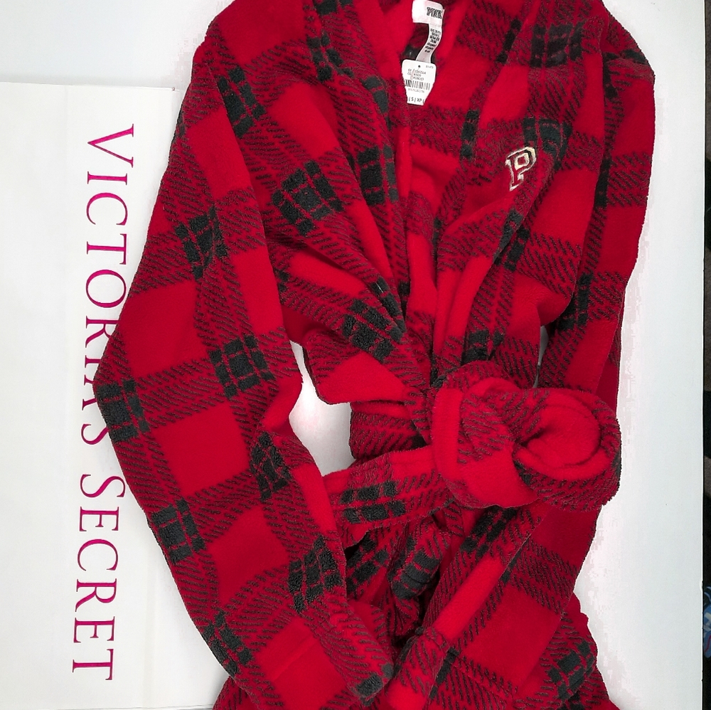 🕊 Super Soft! Victoria's Secret Pink - Red Robe - Picture 4 of 4